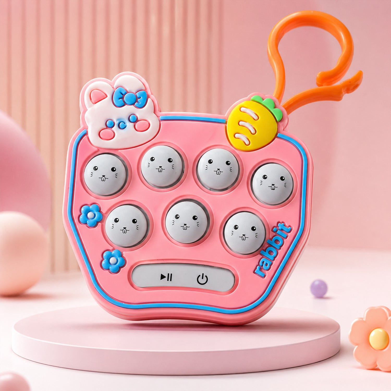 Cute Cartoon Music Push Button Toy Keychain With Sound (1 Pc Mix Design)